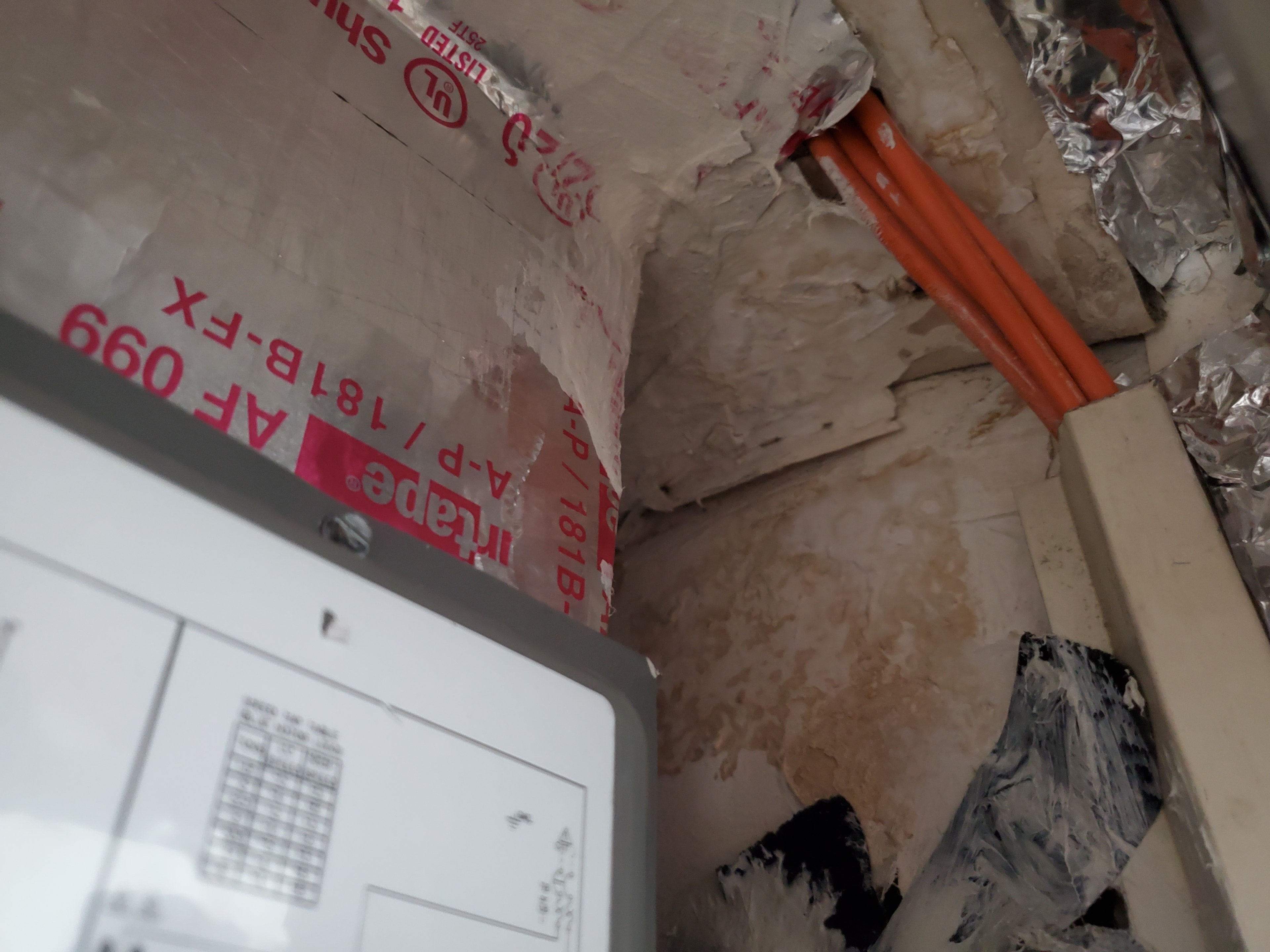 Leaking HVAC return duct discovered during blower door testing - air leakage inspection by Weller Infrared Services